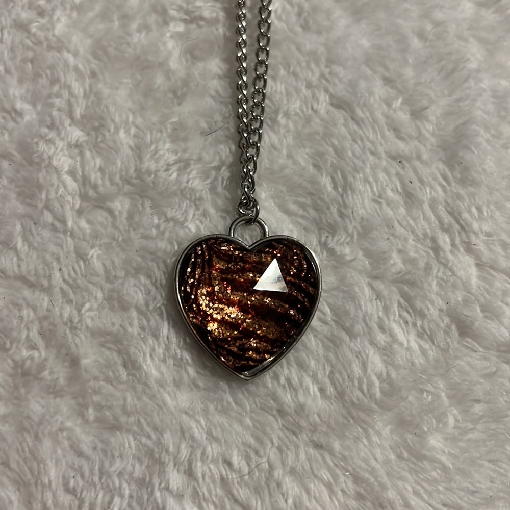 TCP Zebra Print Heart Necklace
